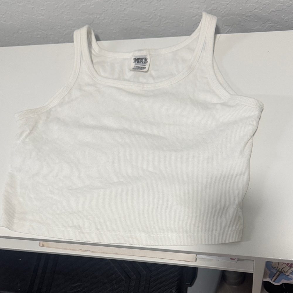 Victoria’s Secret PINK White crop Tank Top
